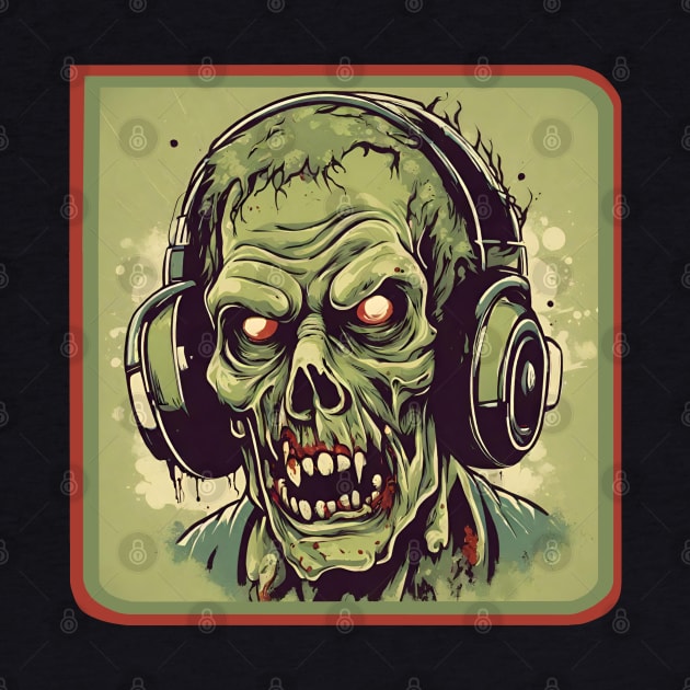 Zombie with headphones by Ilustradamus